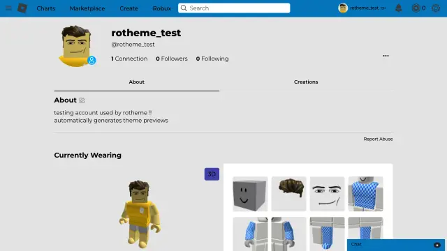 screenshot of theme Old Roblox